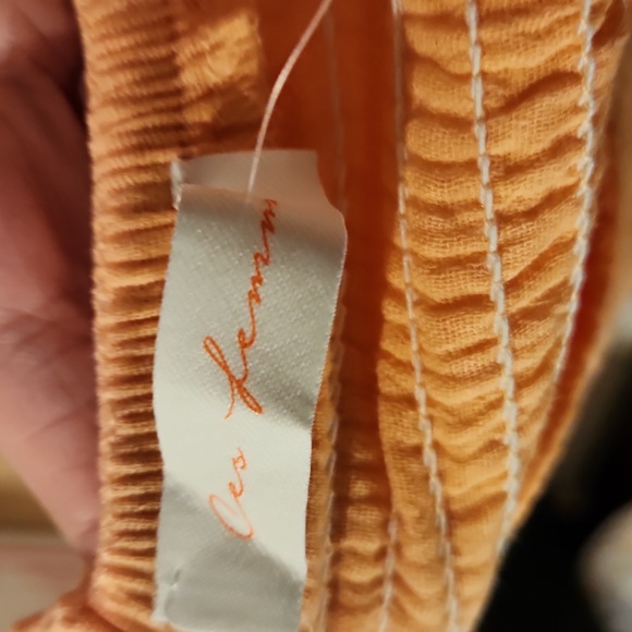 Beautiful Boho Laura Short Sleeve Tiered Midi Prairie Dress Peach Large W-457 - Picture 4 of 13